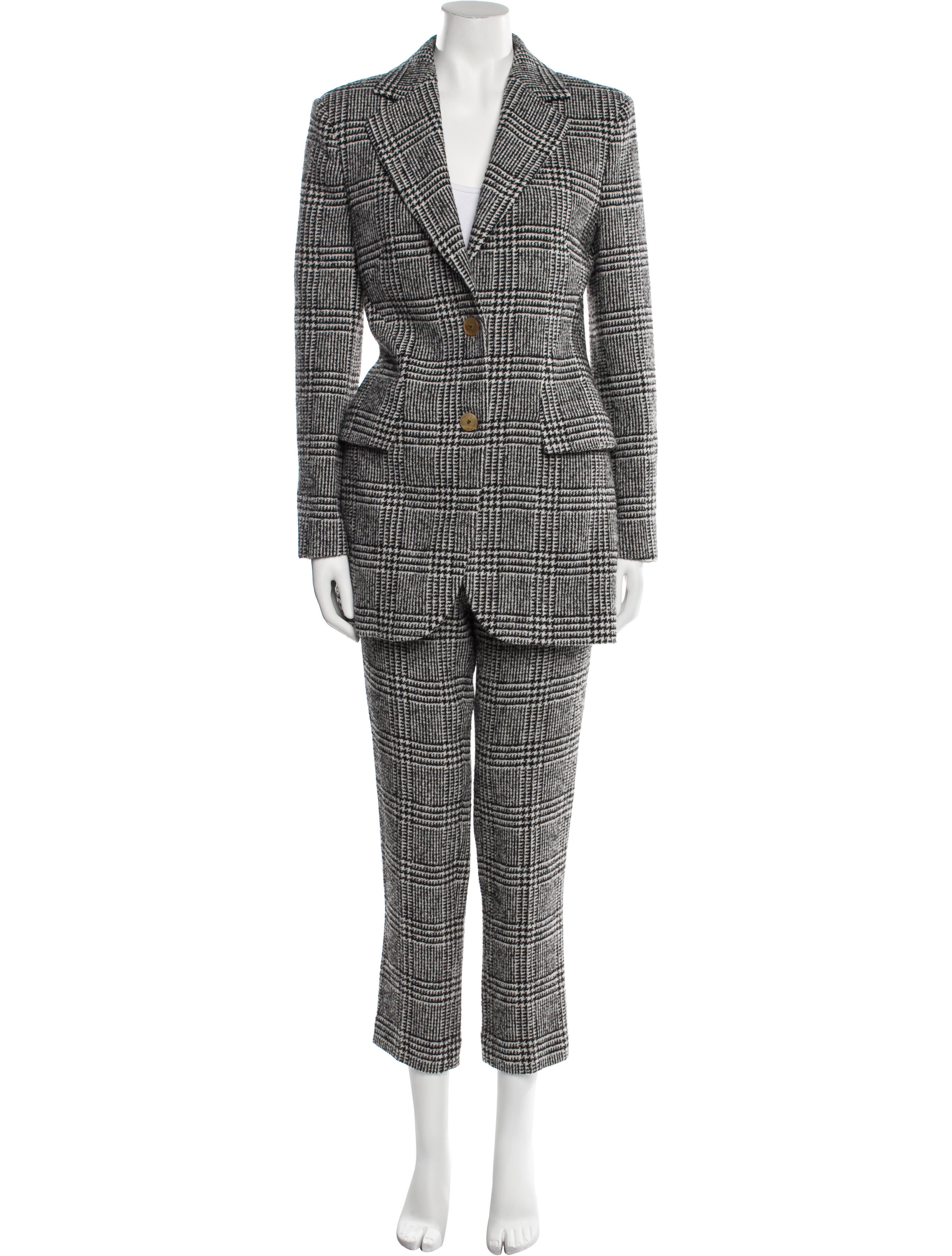 Ermanno Scervino Wool Plaid Print Pantsuit w/ Tags