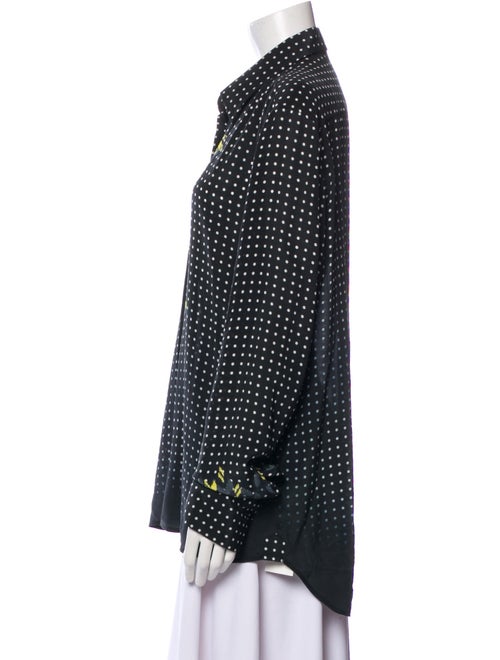 Ermanno Scervino Silk Polka Dot Print Button-Up Top