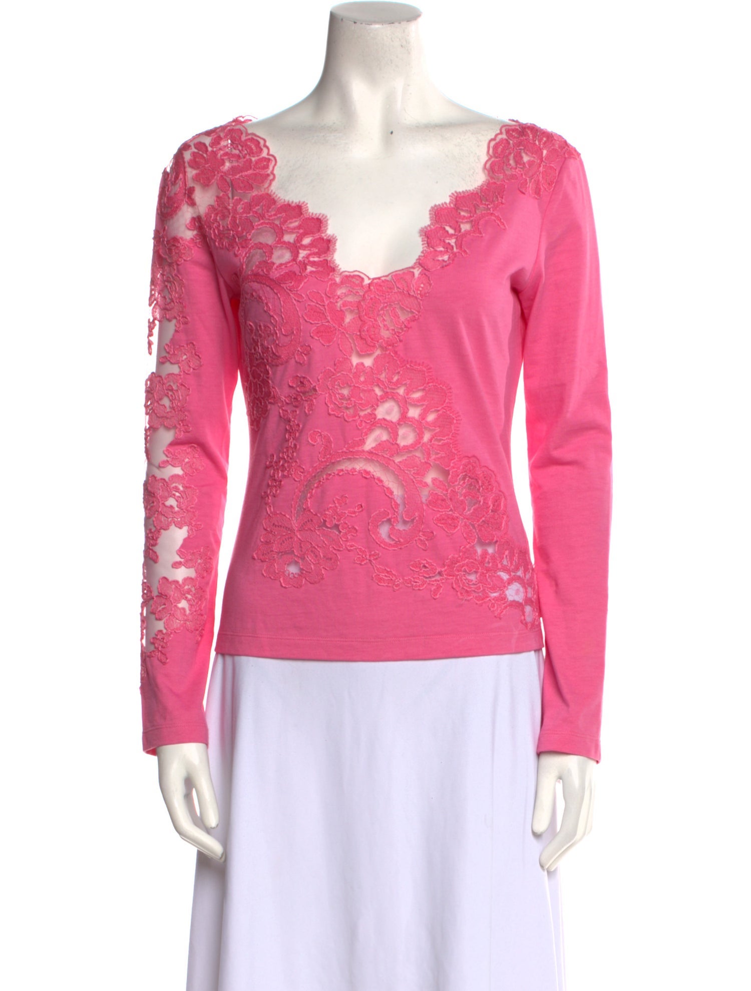 Ermanno Scervino Printed Crew Neck Crop Top