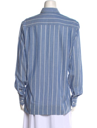 Ermanno Scervino Striped Long Sleeve Button-Up Top