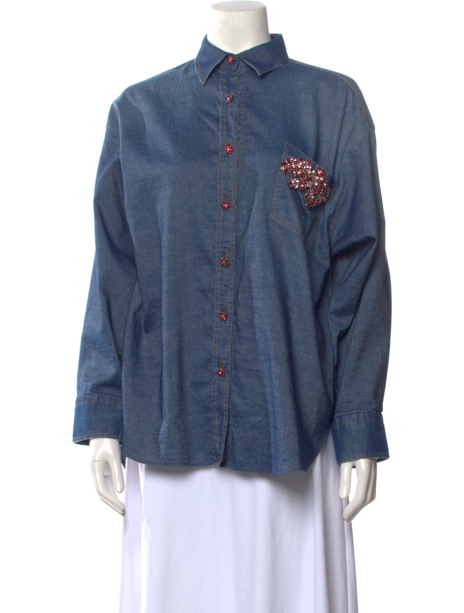 Ermanno Scervino Long Sleeve Button-Up Top