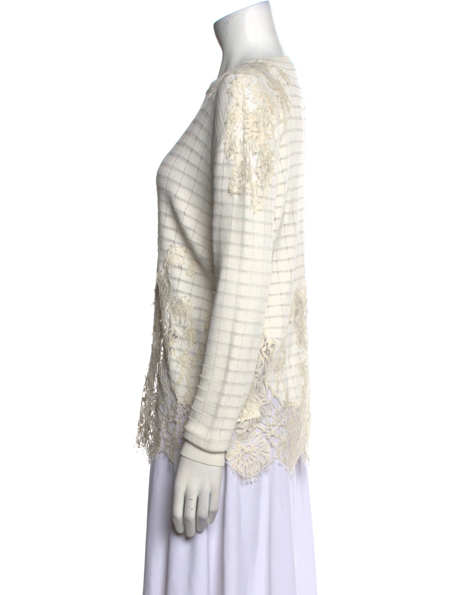 Ermanno Scervino Lace Pattern Crew Neck Top