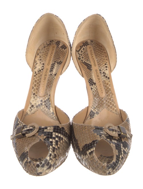 Ermanno Scervino Python Animal Print D'Orsay Pumps