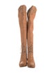 Ermanno Scervino Leather Lasercut Accents Boots