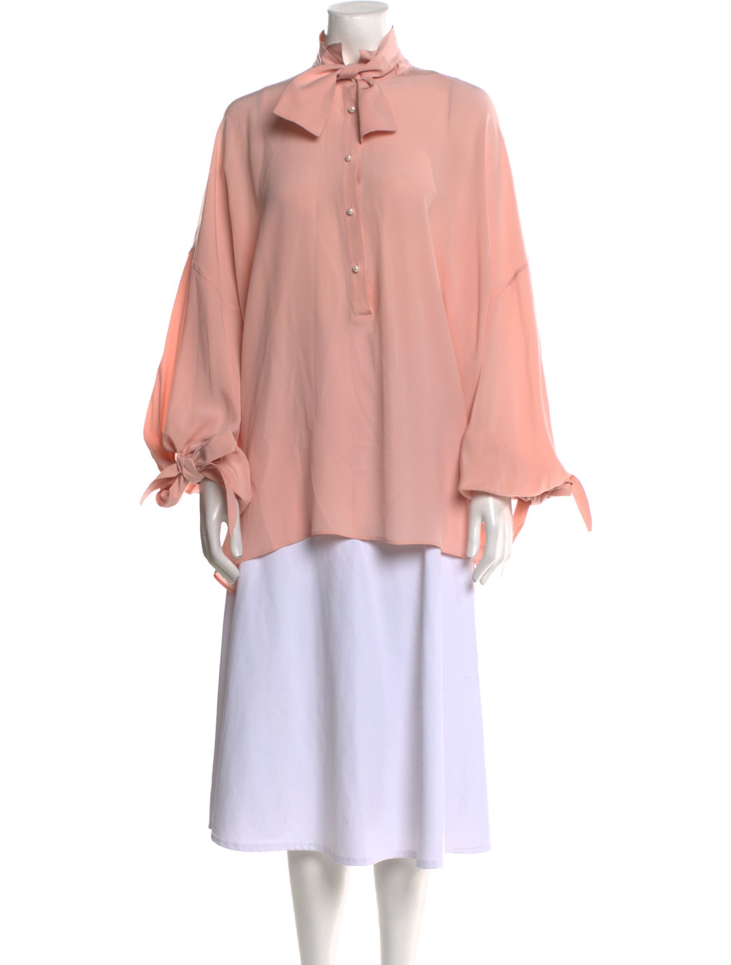 Ermanno Scervino Mock Neck Long Sleeve Blouse