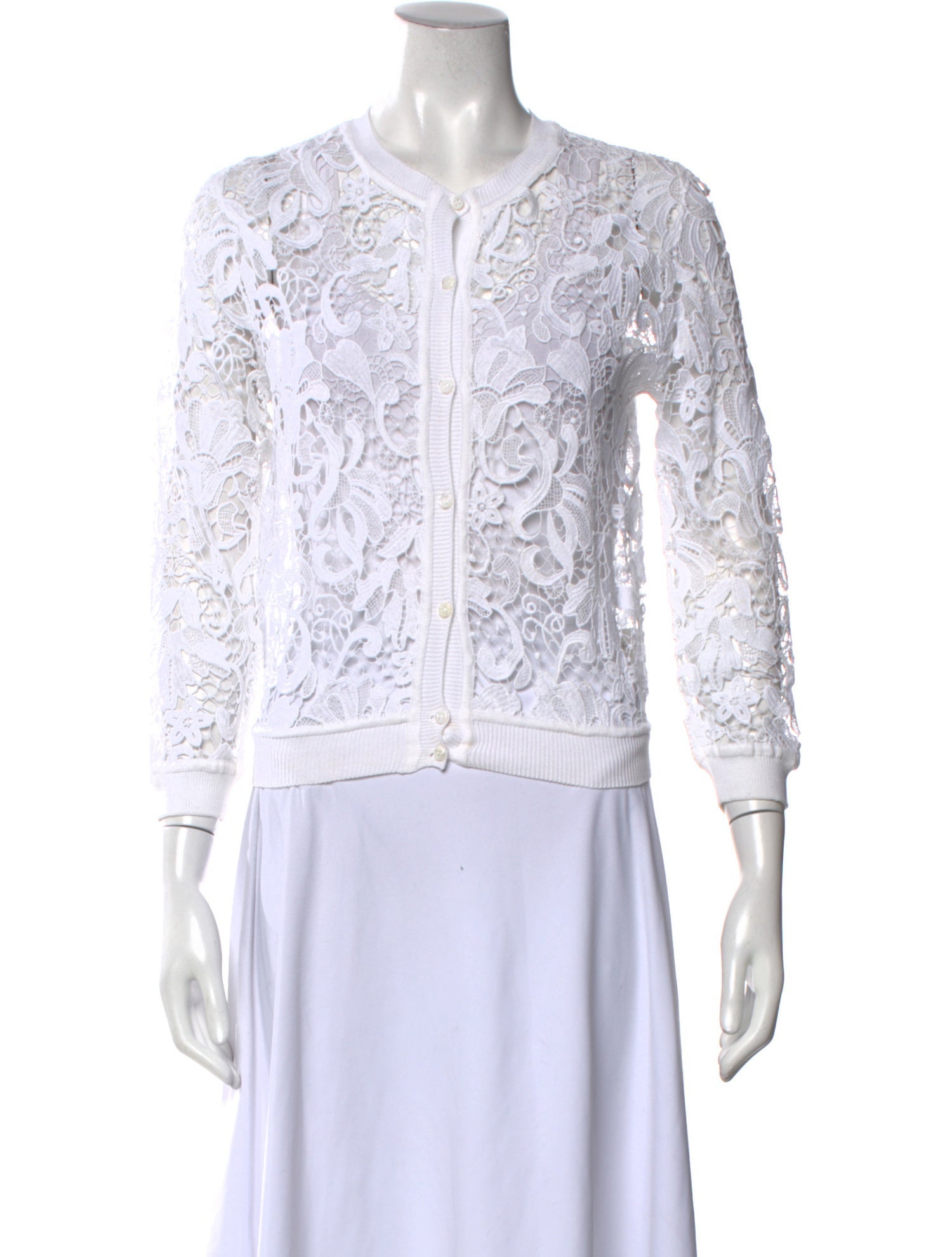 Ermanno Scervino Lace Pattern Crew Neck Sweater