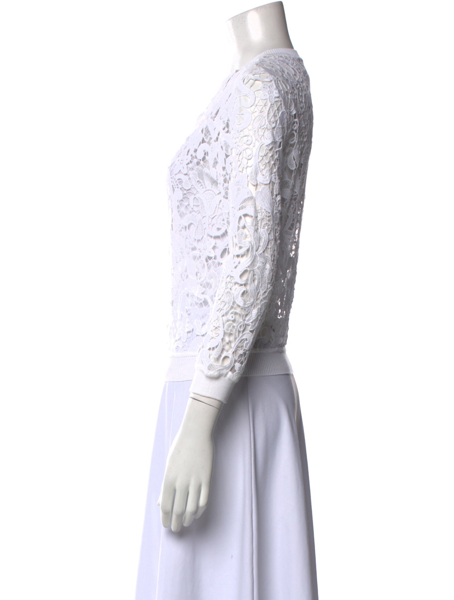 Ermanno Scervino Lace Pattern Crew Neck Sweater