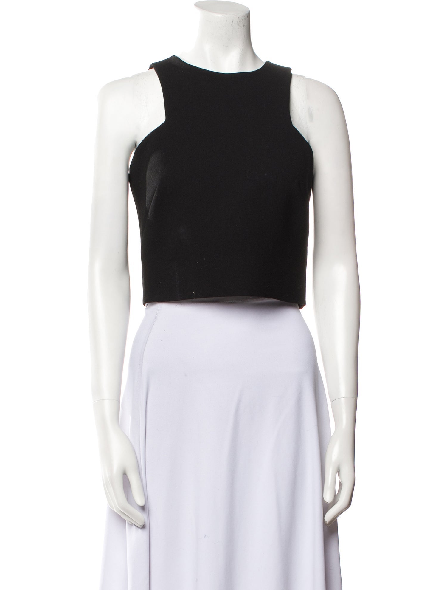 Ermanno Scervino Virgin Wool Bateau Neckline Crop Top