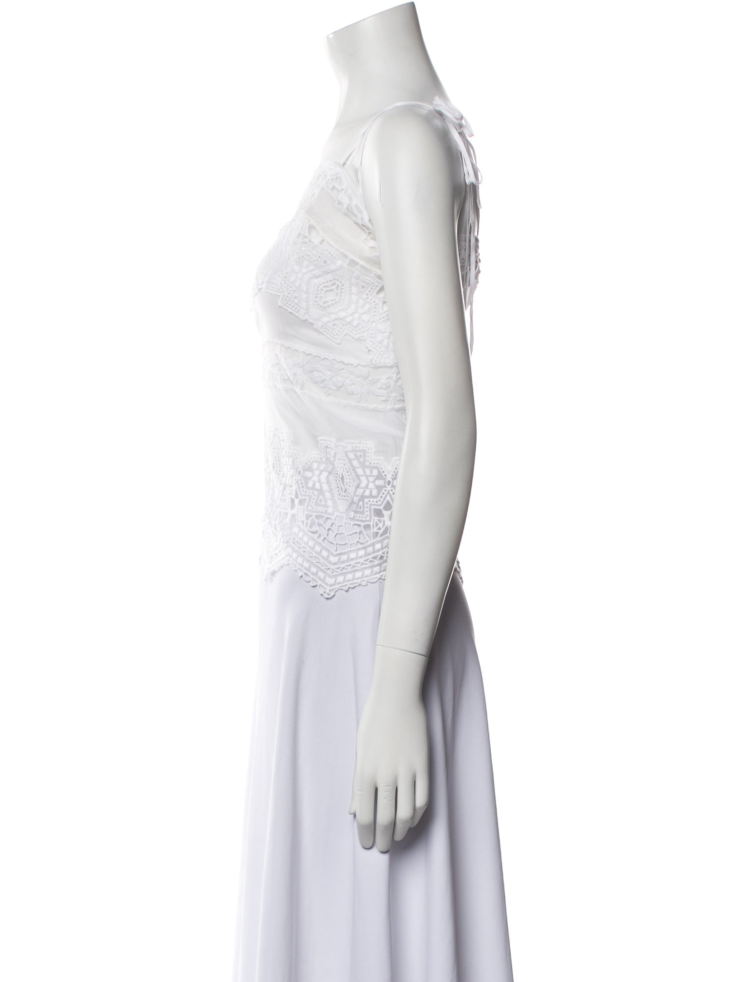 Ermanno Scervino Square Neckline Sleeveless Crop Top