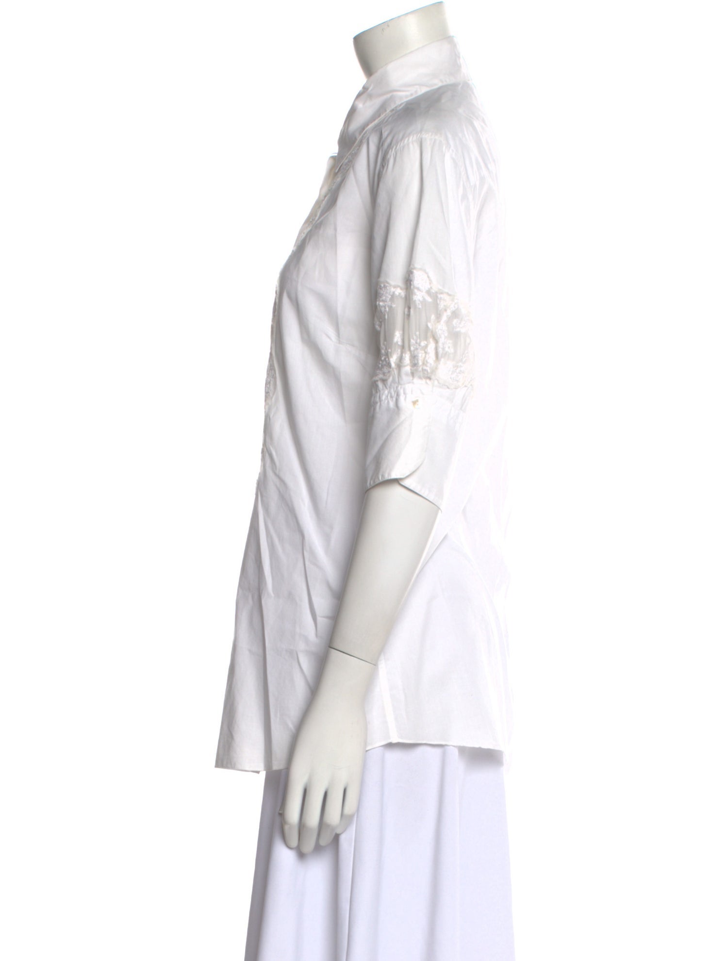 Ermanno Scervino Three-Quarter Sleeve Button-Up Top