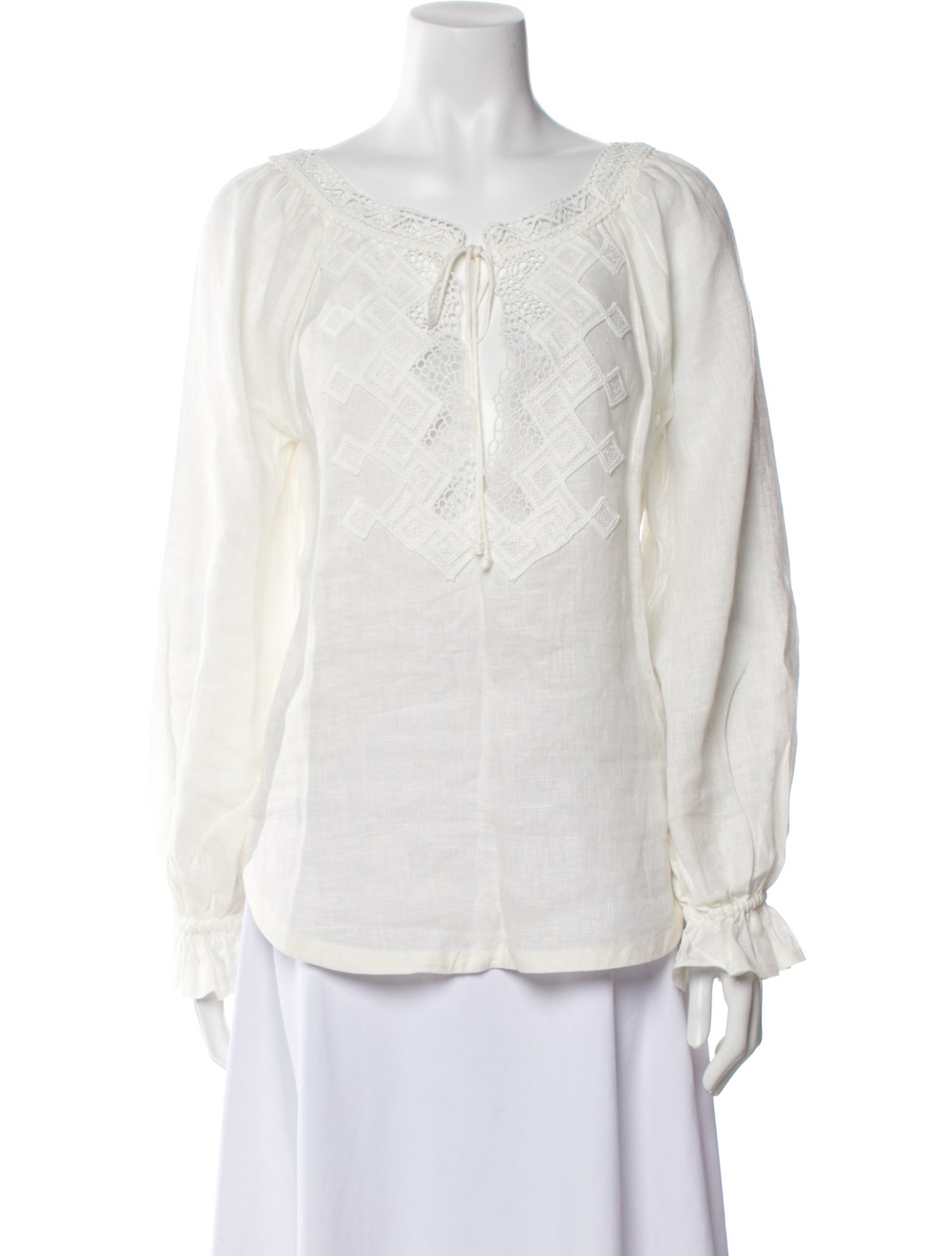 Ermanno Scervino Linen V-Neck Blouse