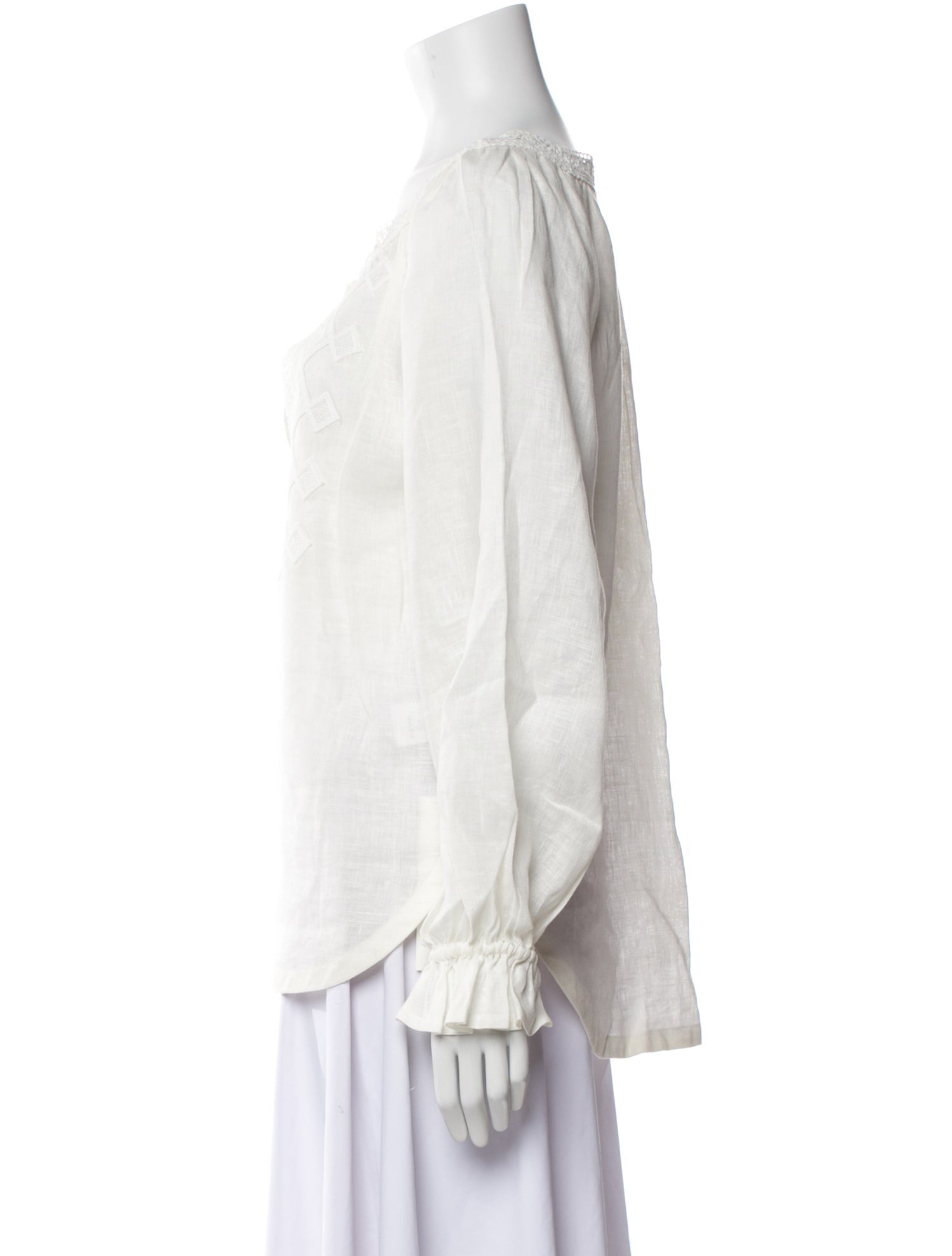 Ermanno Scervino Linen V-Neck Blouse