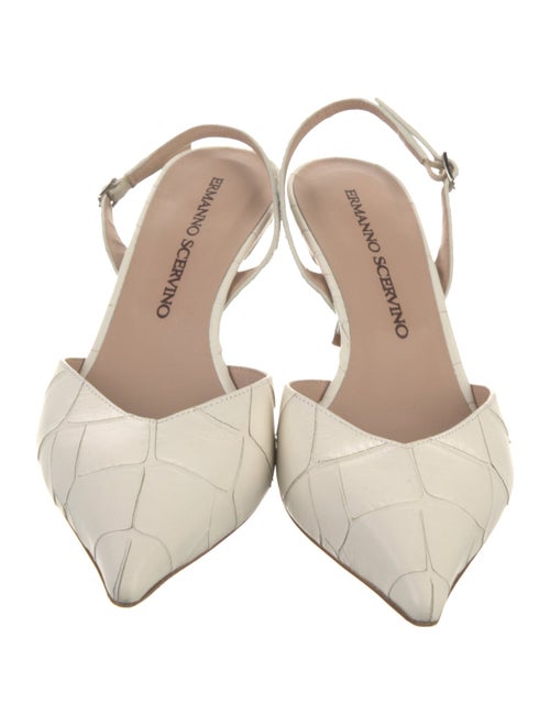 Ermanno Scervino Embossed Leather Slingback Pumps