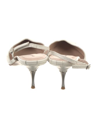 Ermanno Scervino Embossed Leather Slingback Pumps