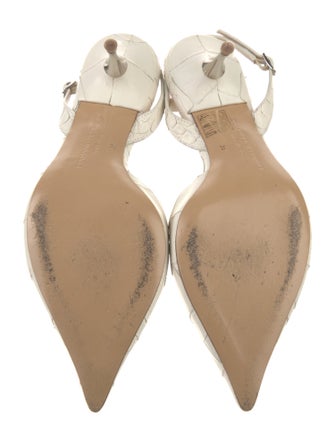 Ermanno Scervino Embossed Leather Slingback Pumps