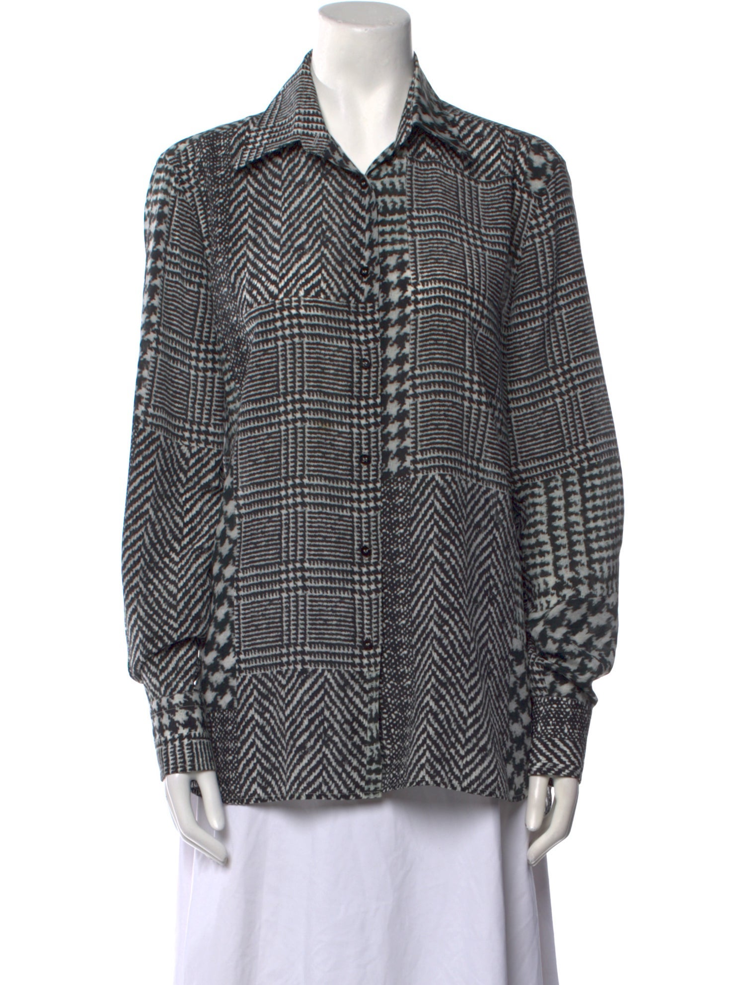 Ermanno Scervino Silk Patterned Button-Up Top