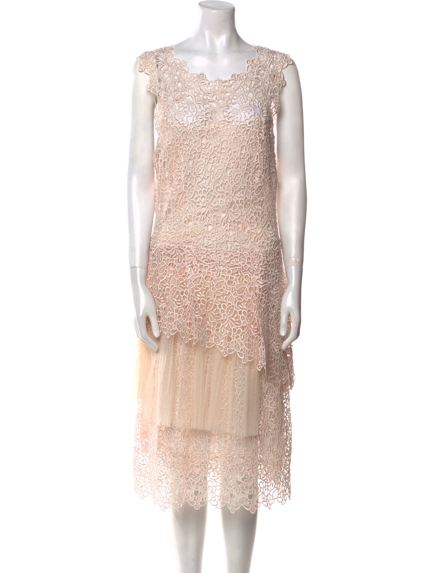 Ermanno Scervino Lace Pattern Midi Length Dress