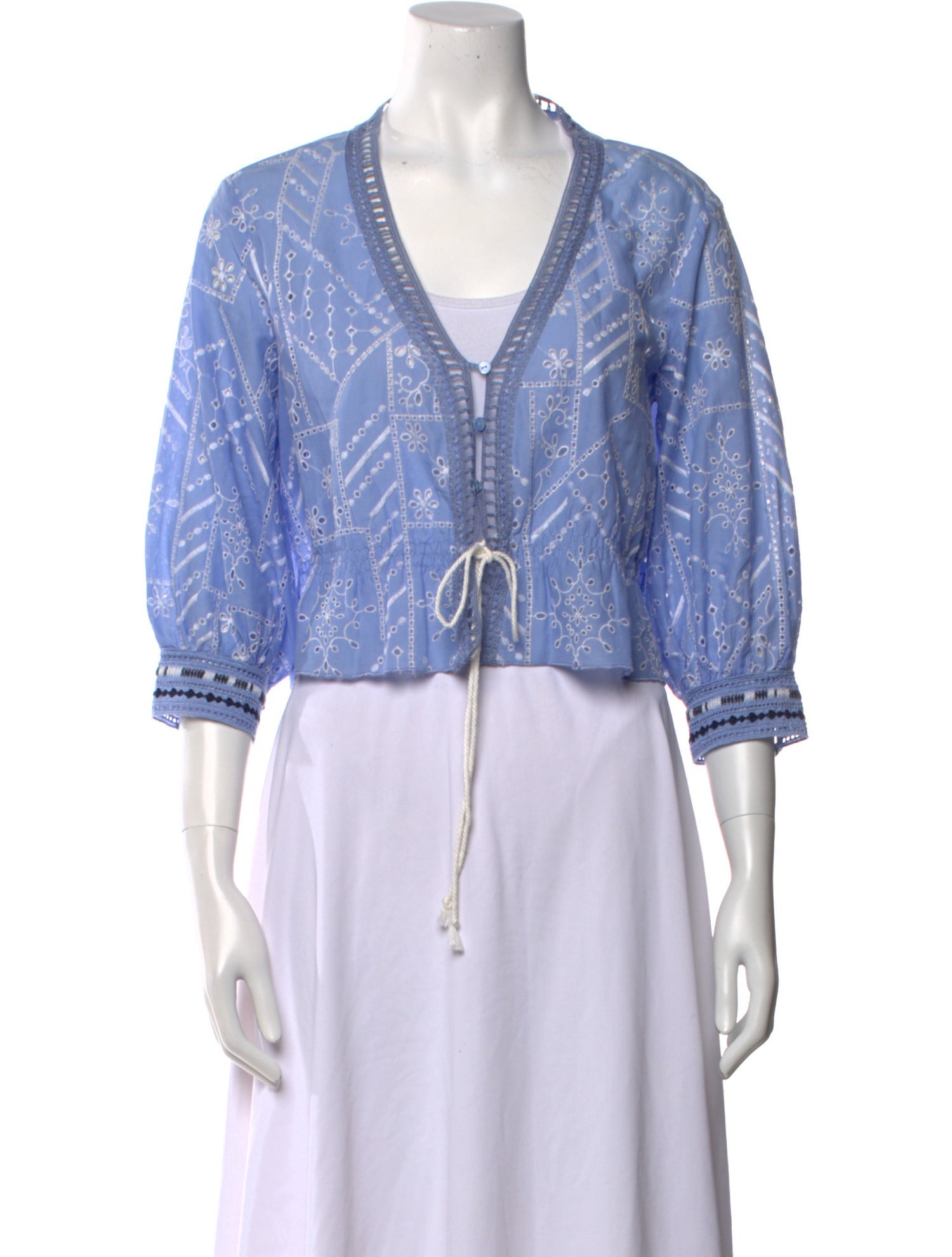 Ermanno Scervino Printed V-Neck Crop Top