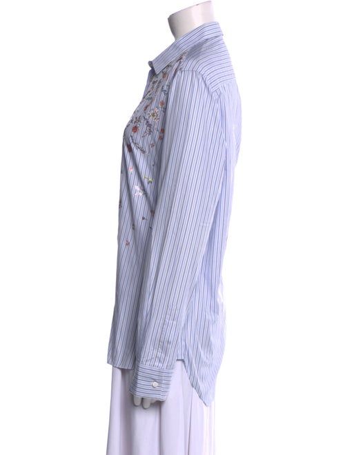 Ermanno Scervino Striped Long Sleeve Button-Up Top