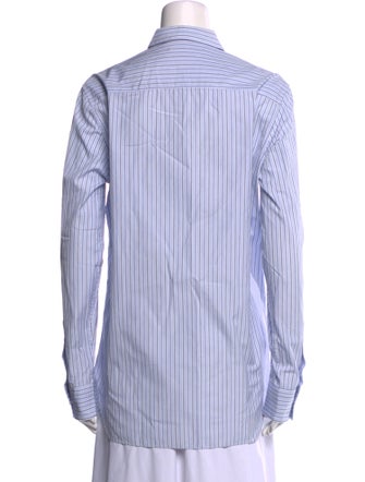 Ermanno Scervino Striped Long Sleeve Button-Up Top