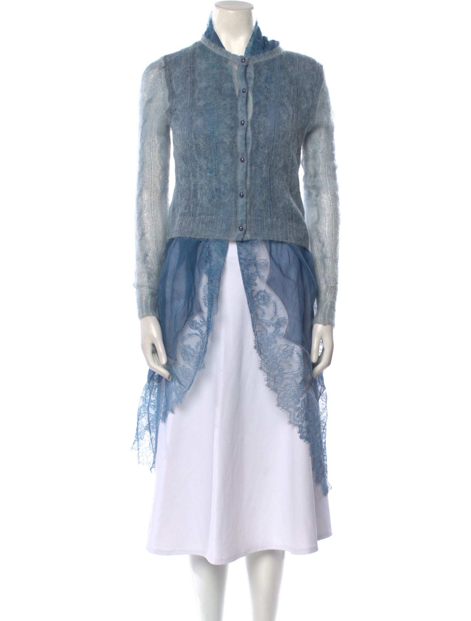 Ermanno Scervino Mohair Colorblock Pattern Sweater