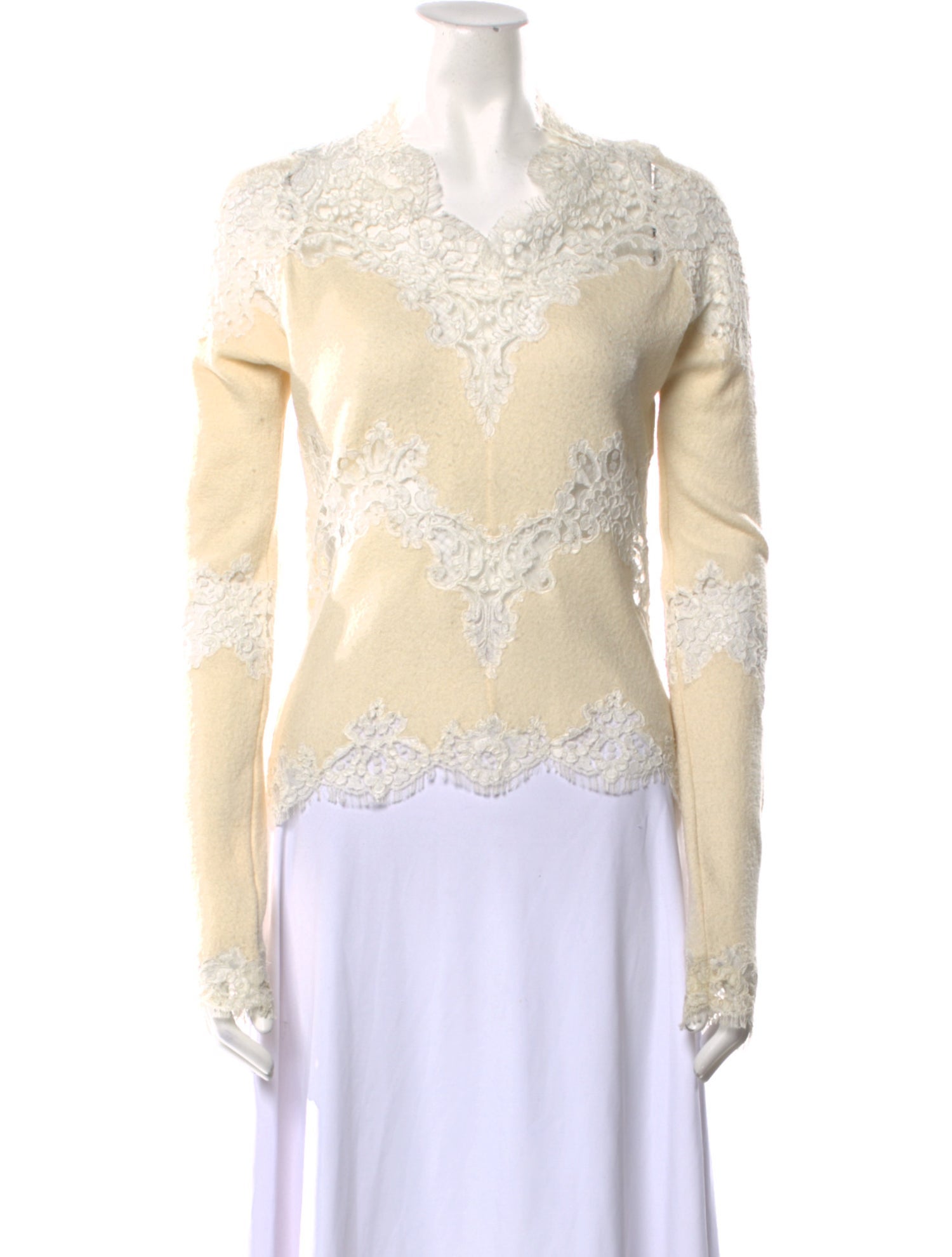 Ermanno Scervino Wool Lace Pattern Blouse