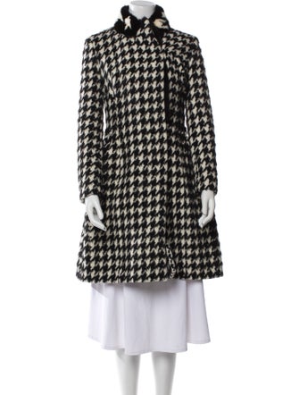 Ermanno Scervino Wool Houndstooth Print Coat