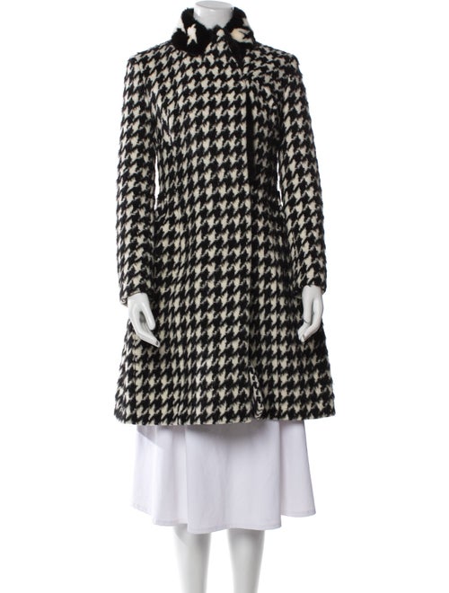 Ermanno Scervino Wool Houndstooth Print Coat