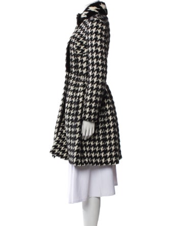 Ermanno Scervino Wool Houndstooth Print Coat