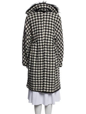 Ermanno Scervino Wool Houndstooth Print Coat