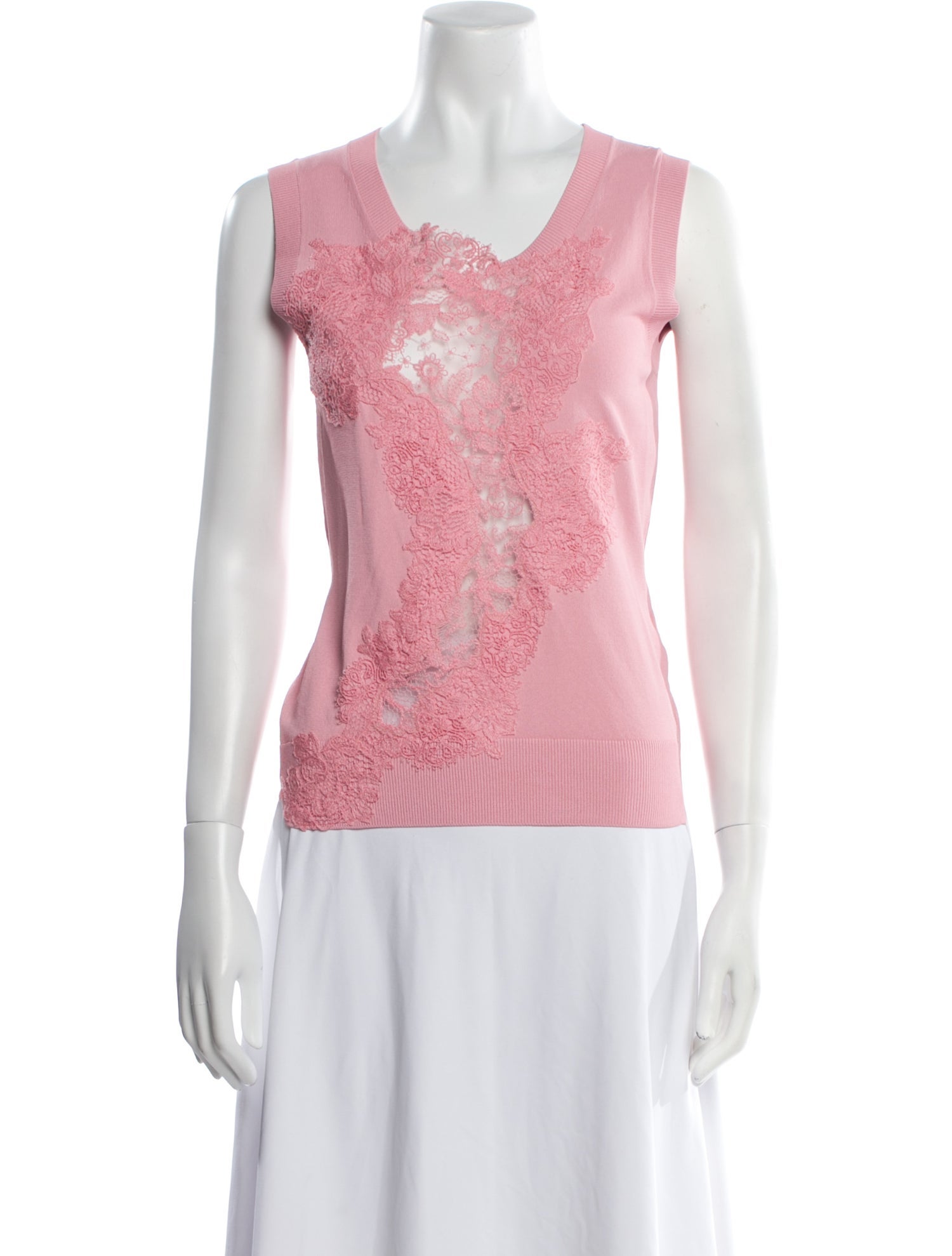 Ermanno Scervino Lace Pattern Crew Neck Top