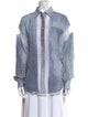 Ermanno Scervino Striped Long Sleeve Button-Up Top