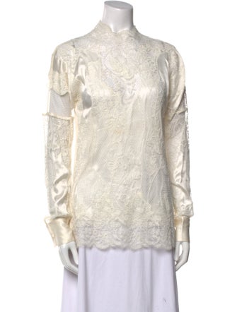 Ermanno Scervino Silk Mock Neck Top