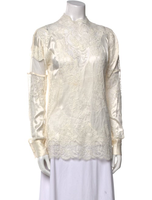 Ermanno Scervino Silk Mock Neck Top