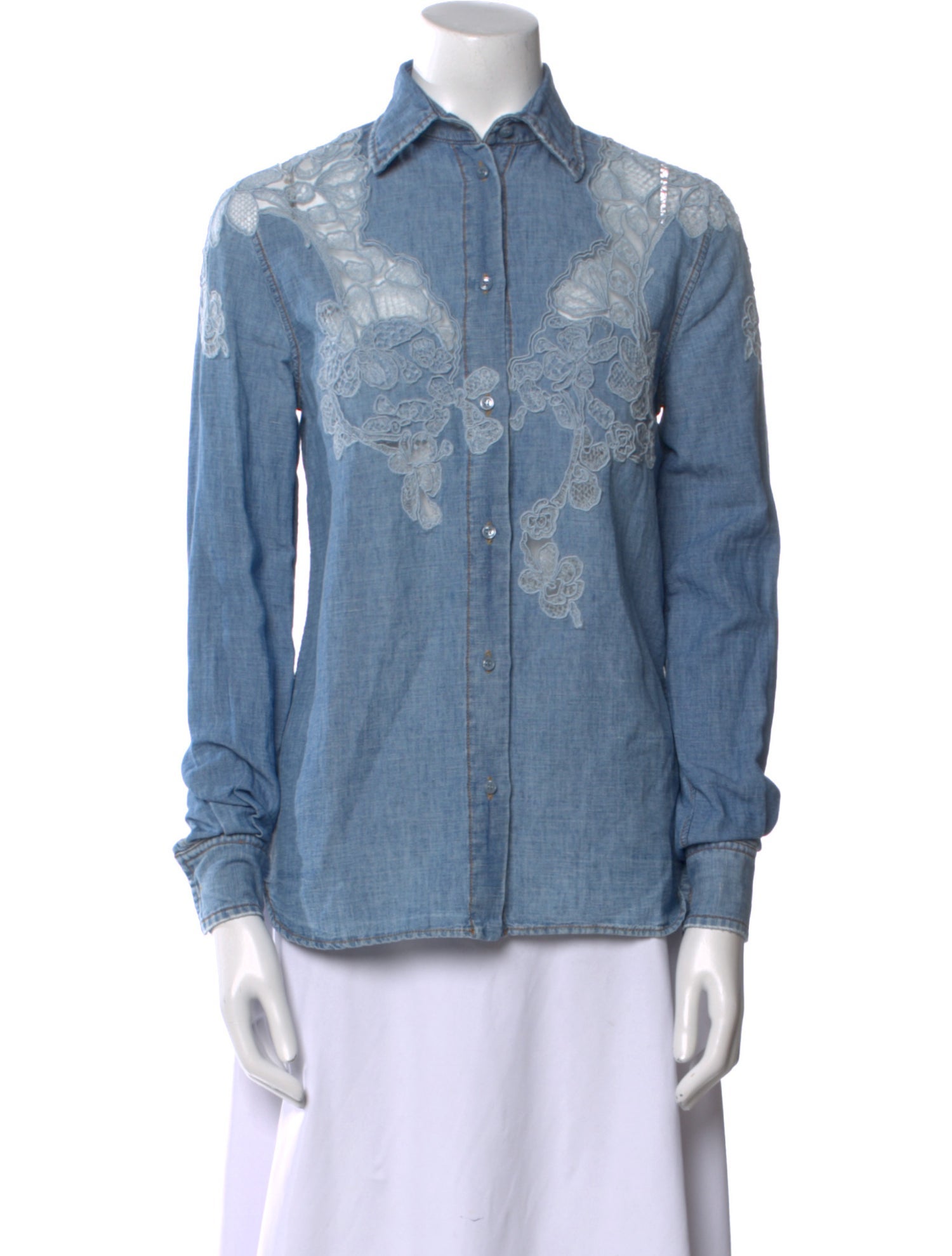 Ermanno Scervino Long Sleeve Button-Up Top