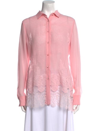 Ermanno Scervino Silk Long Sleeve Button-Up Top