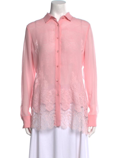 Ermanno Scervino Silk Long Sleeve Button-Up Top