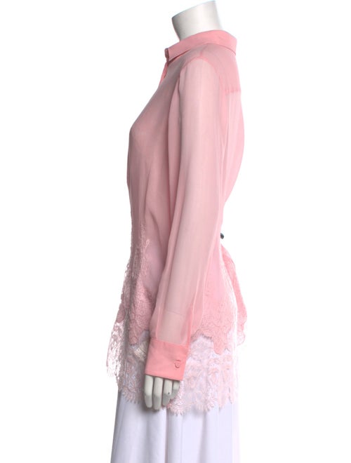 Ermanno Scervino Silk Long Sleeve Button-Up Top