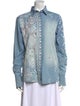 Ermanno Scervino Printed Long Sleeve Button-Up Top