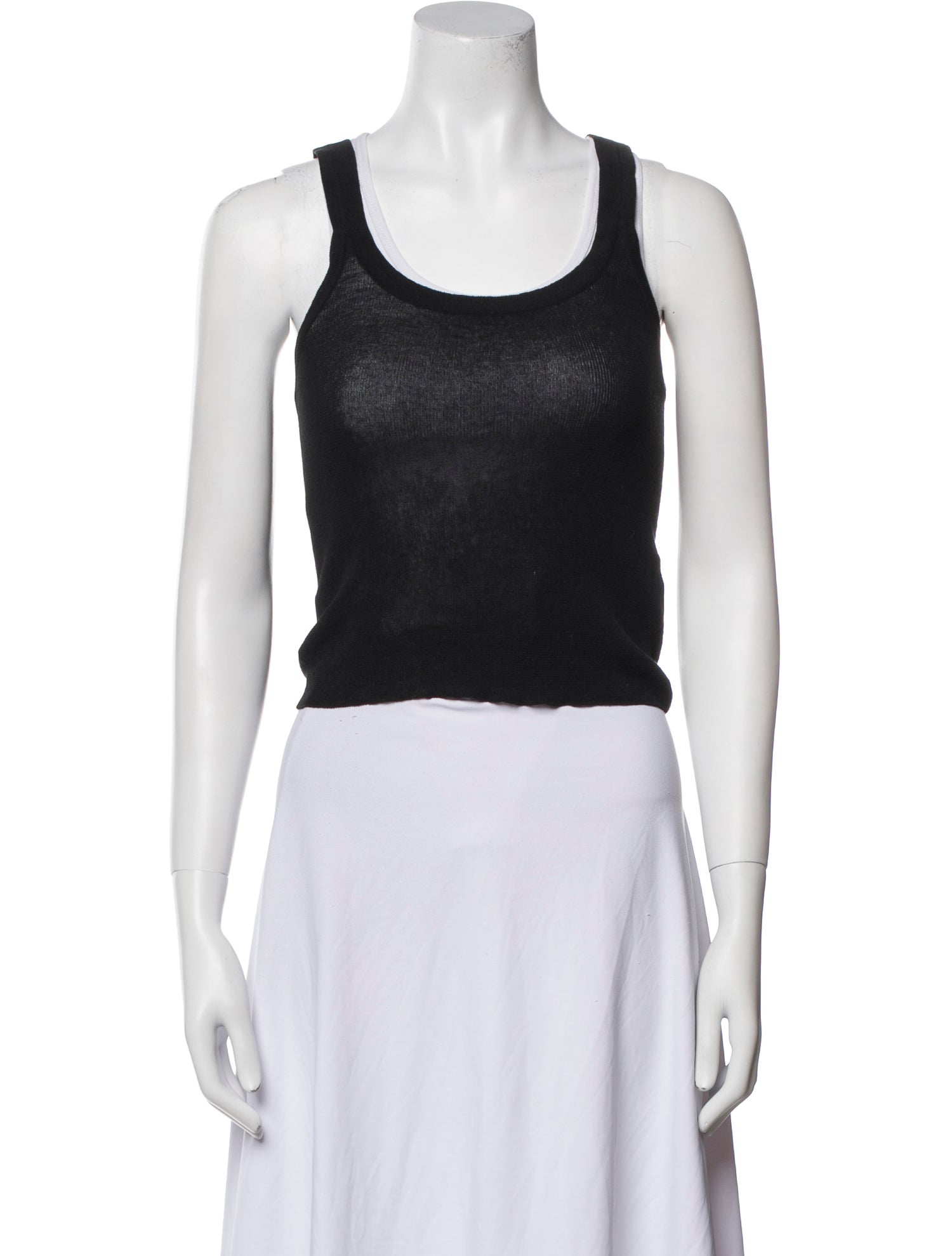 Ermanno Scervino Scoop Neck Sleeveless Crop Top