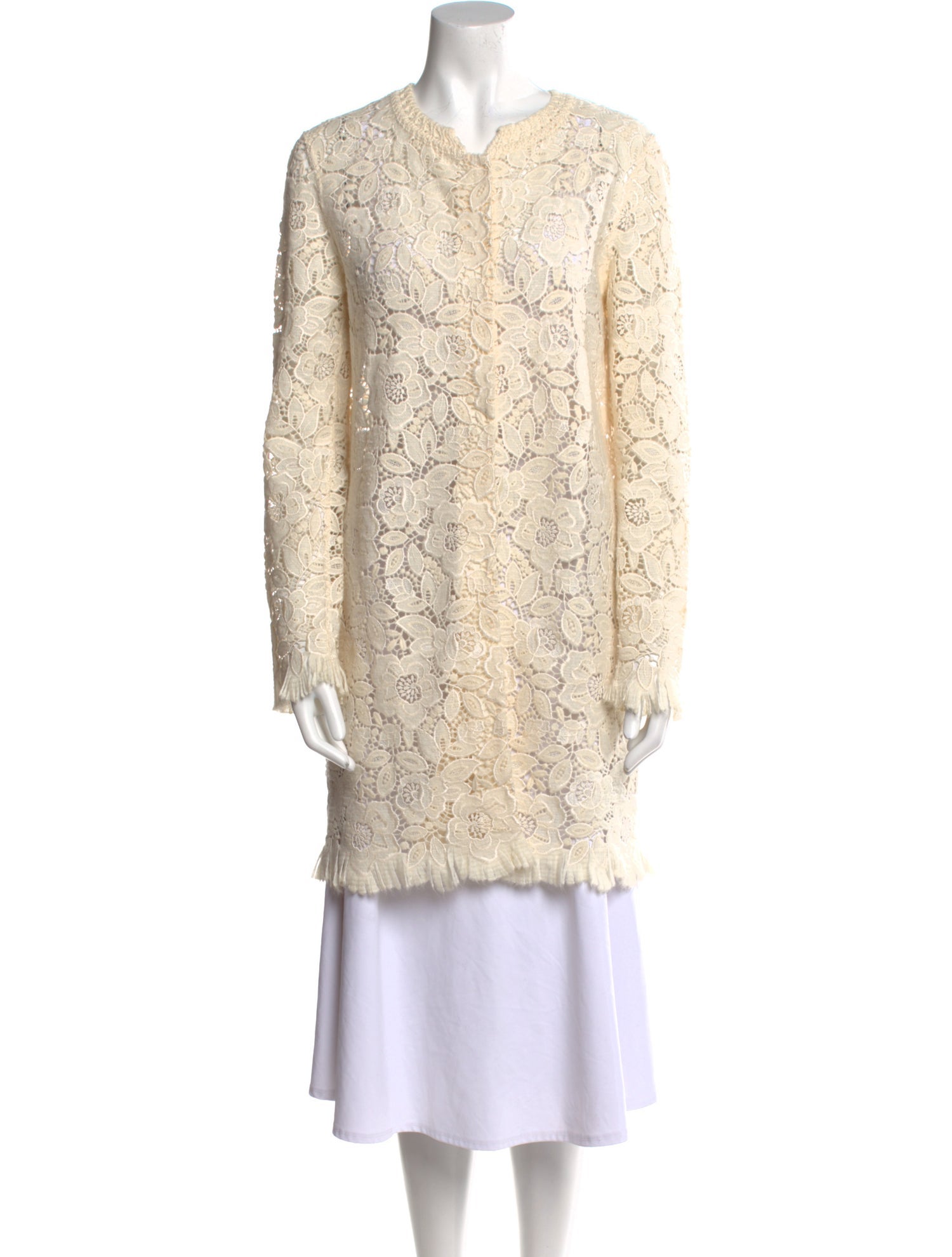 Ermanno Scervino Lace Pattern Crew Neck Tunic