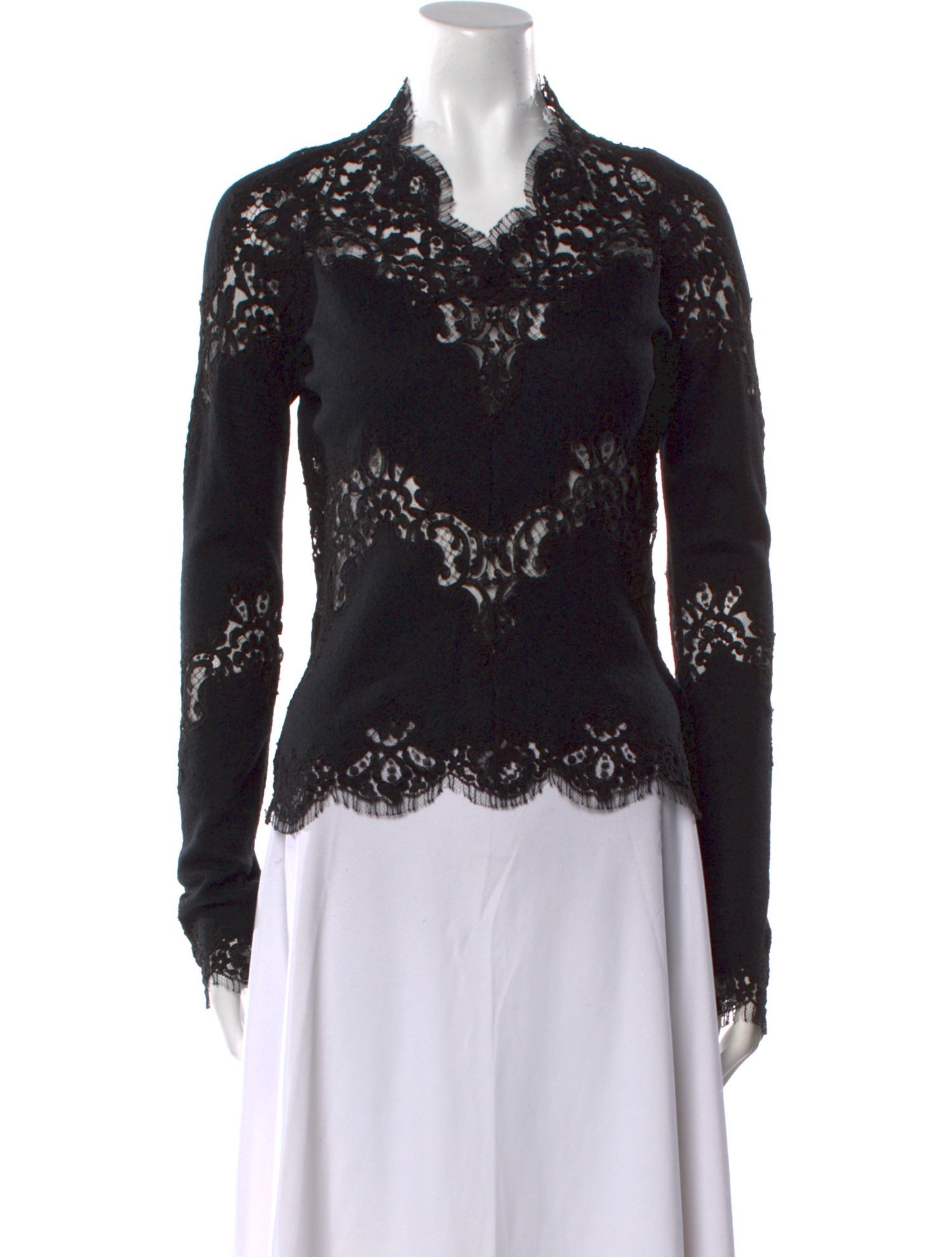 Ermanno Scervino Wool Lace Pattern Sweater
