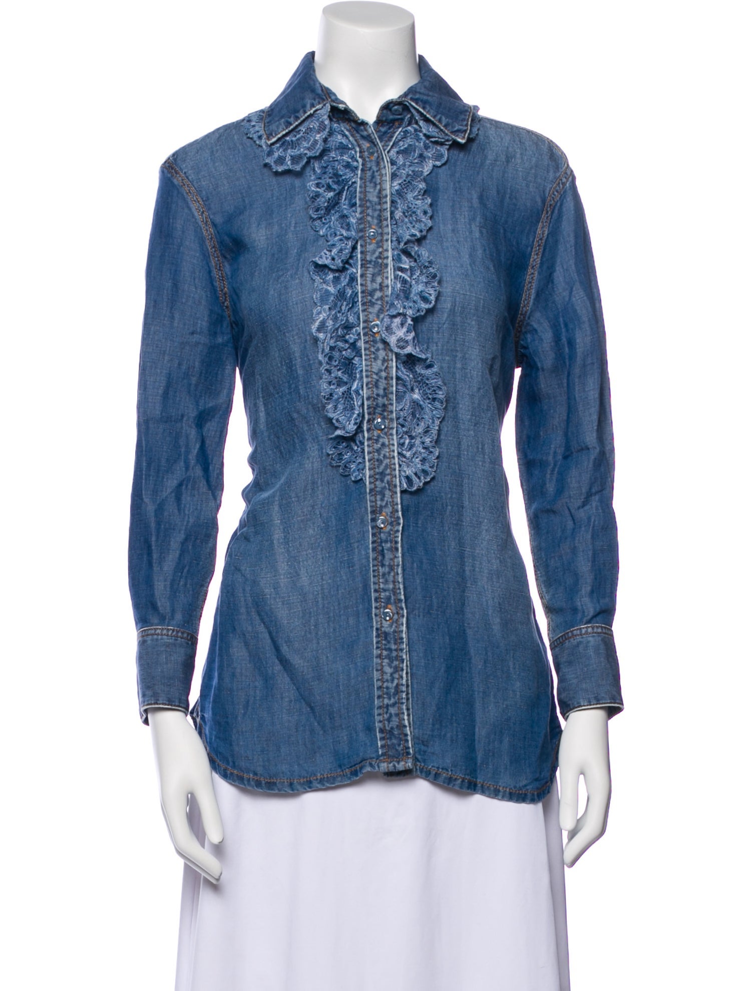 Ermanno Scervino Long Sleeve Button-Up Top