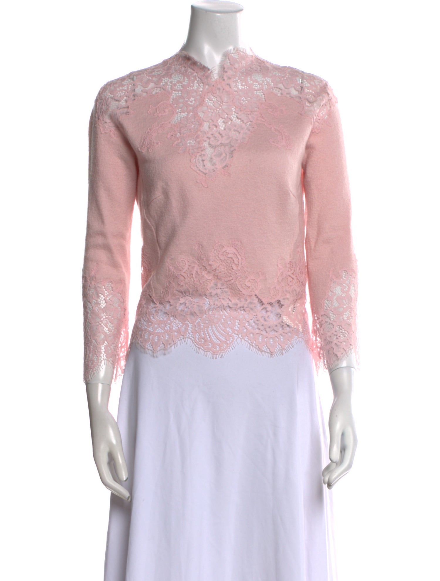 Ermanno Scervino Wool Lace Pattern Crop Top