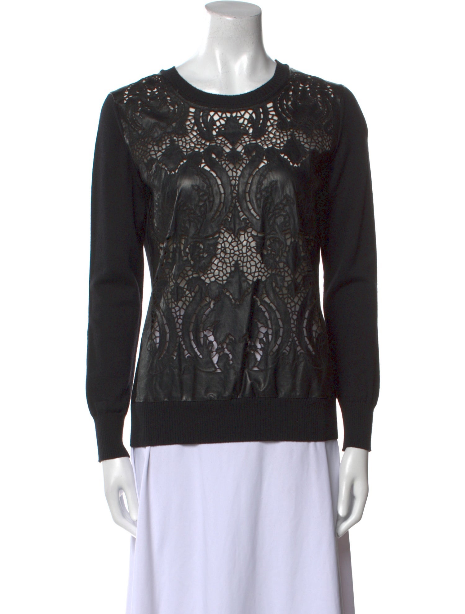 Ermanno Scervino Virgin Wool Lace Pattern Sweatshirt