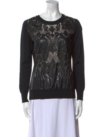 Ermanno Scervino Virgin Wool Lace Pattern Sweatshirt