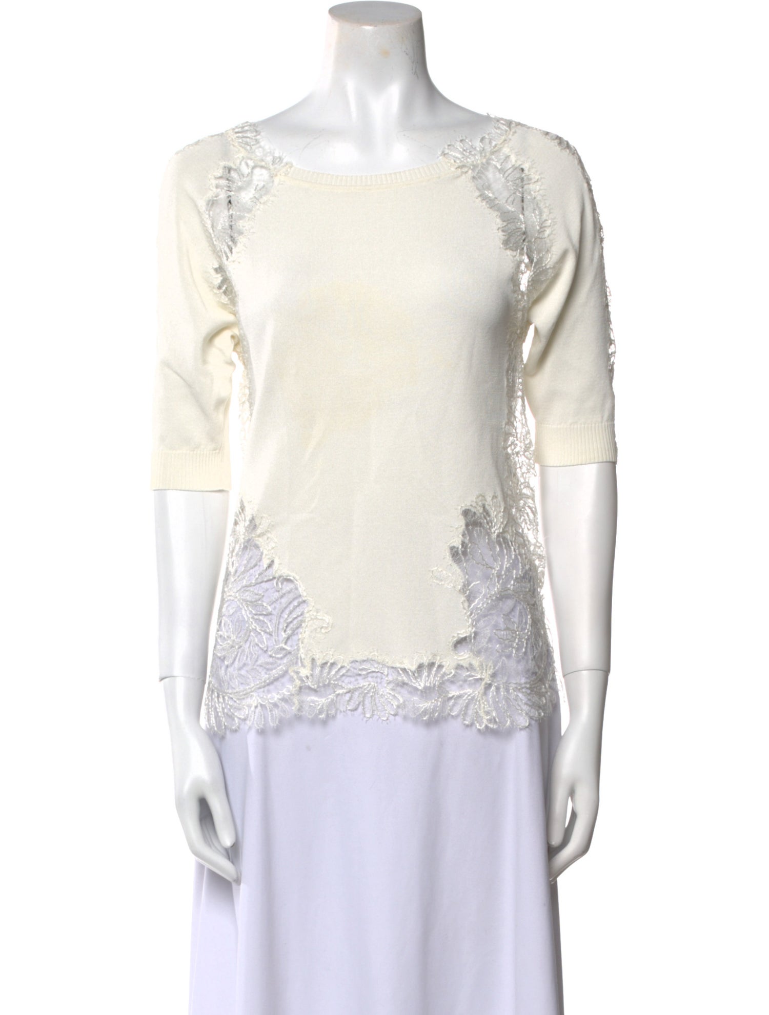 Ermanno Scervino Scoop Neck Three-Quarter Sleeve Top