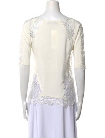 Ermanno Scervino Scoop Neck Three-Quarter Sleeve Top