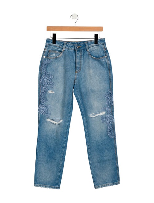 Ermanno Scervino High-Rise Straight Leg Jeans