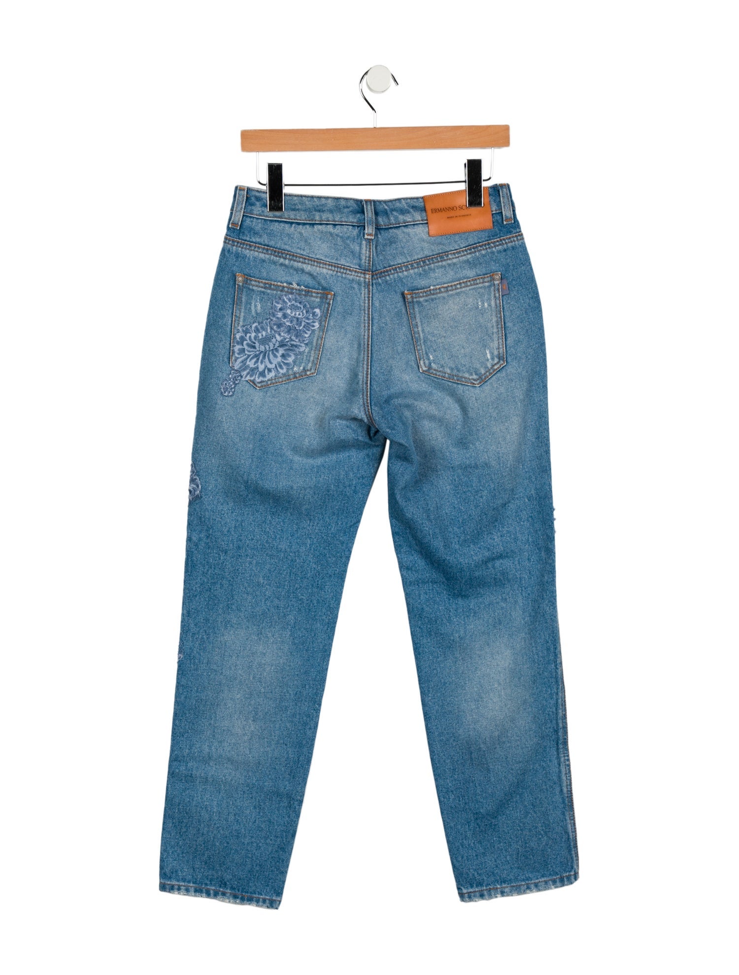 Ermanno Scervino High-Rise Straight Leg Jeans